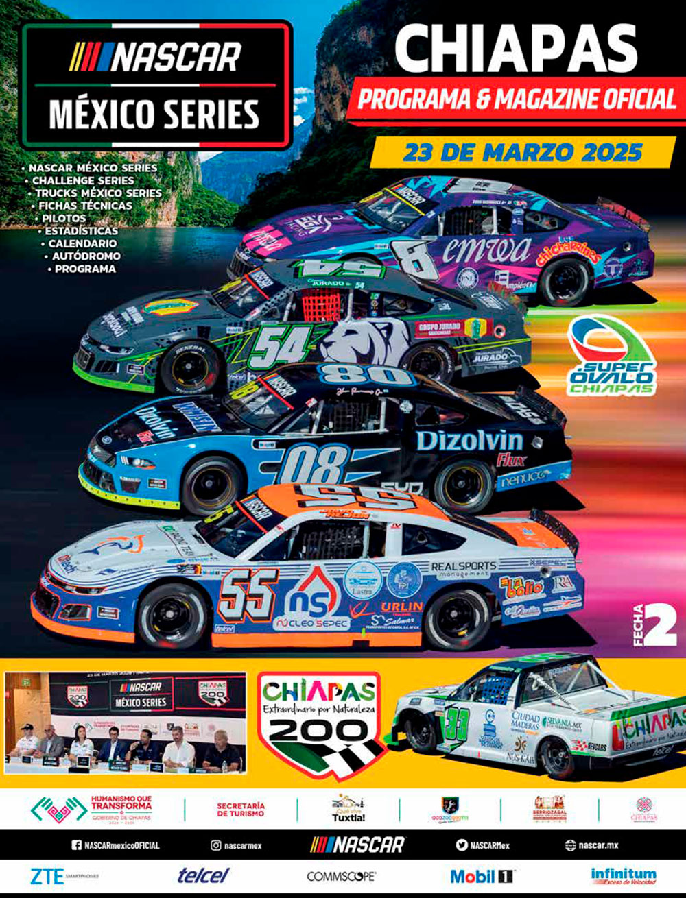 PROGRAMA OFICIAL NASCAR MÉXICO SERIES FECHA 2 TUXTLA GUTIÉRREZ 2025 EN EL SÚPER ÓVALO CHIAPAS